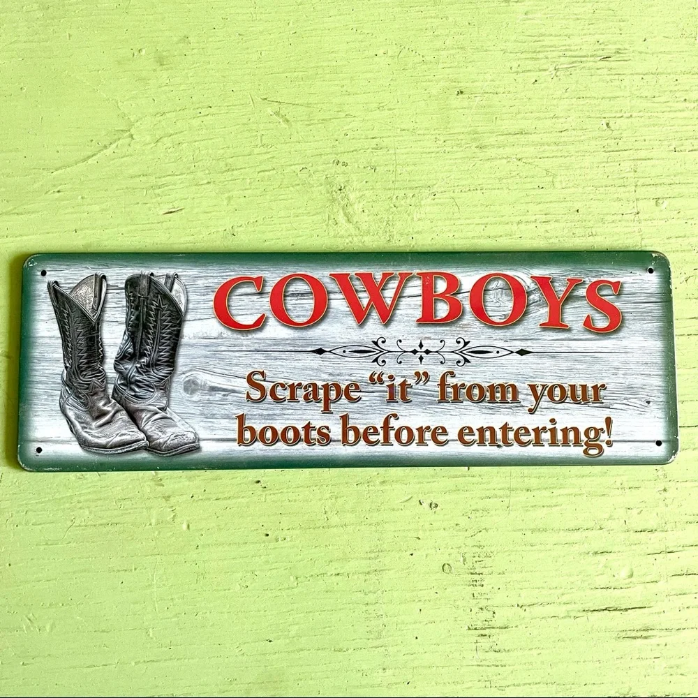 NEW Cowboys Metal Sign
